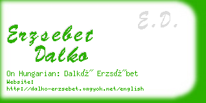 erzsebet dalko business card